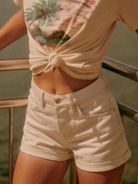 NWT SEZANE NIELS SHORTS ECRU